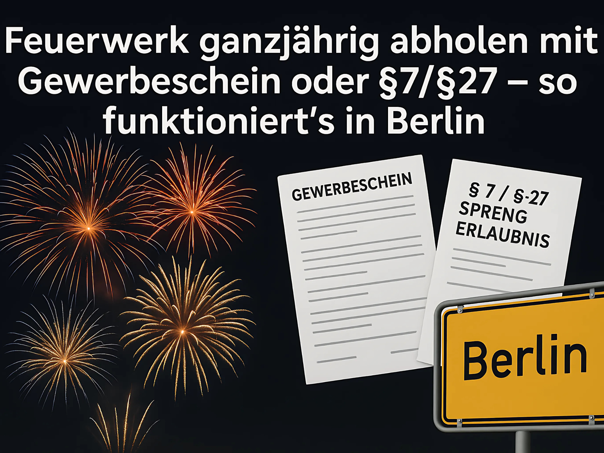Feuerwerk ganzjährig abholen mit Gewerbeschein oder §7/§27